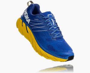 Hoka One One Men's Clifton 6 Running Shoes Blue/Lemon - AU KDYE